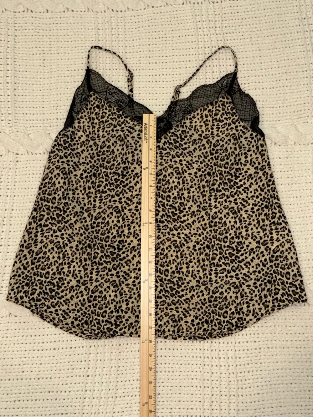 Leopard Print Lace Cami with black lace